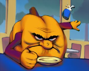 Rating: Safe Score: 0 Tags: 2012 angry beverage blue_eyes container cup day detailed_background digital_media_(artwork) digital_painting_(artwork) diner dogmansp e621 elemental_creature eyebrows fist fist_slam flora_fauna food food_creature frown fruit furniture gourd grumpy half-length_portrait humanoid_hands humor inside living_fruit living_pumpkin lol_comments male meme milk mug not_furry orange_body painting_(artwork) plant plate portrait pumkin_online_english pumpkin reaction_image restaurant shaded sleeves solo table thick_eyebrows tree warts window User: bunchy7s