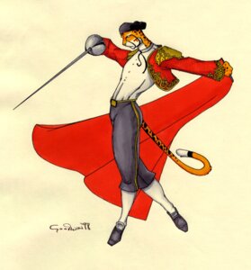 Rating: Safe Score: 0 Tags: anthro bullfighter cheetah chris_goodwin cloak clothing e621 felid feline foil hat headgear headwear holding_melee_weapon holding_object holding_sword holding_weapon male mammal melee_weapon montera muleta rapier simple_background solo sword tail weapon white_background User: bunchy7s