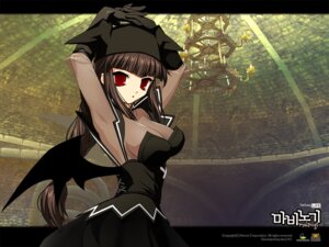 Rating: Explicit Score: 0 Tags: arms_up black_hair bodysuit breasts cleavage demon demon_girl elbow_gloves female gloves gothic hat long_hair looking_at_viewer mabinogi official_art ponytail red_eyes rule34 solo succubus succubus_(mabinogi) tied_hair wallpaper wings User: bunchy7s