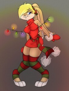 Rating: Safe Score: 0 Tags: 3_toes anthro biped blue_eyes breasts christmas christmas_decorations christmas_lights clothed clothing digitigrade e621 feet female hair hair_over_eye hindpaw holidays lagomorph legwear leporid lola_bunny looney_tunes mammal one_eye_obstructed paws rabbit skimpy slickitzy solo standing string_lights thigh_highs toes warner_brothers User: bunchy7s