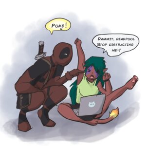 Rating: Safe Score: 0 Tags: 1:1 2014 annoyed barefoot blizzard_entertainment bodysuit bottomwear cainethelongshot clothed clothing computer crouching deadpool dialogue distracting duo e621 electronics english_text feet female flailing fully_clothed fur hair hi_res human laptop long_hair male mammal markings marvel mask melee_weapon mustelid open_mouth poking raised_leg shindorei shirt sitting sketch skinsuit skirt smile sword tank_top text tight_clothing tongue topwear warcraft weapon User: bunchy7s