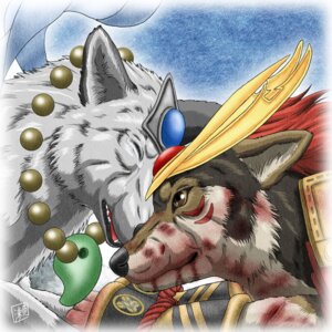 Rating: Safe Score: 0 Tags: 1:1 blood bodily_fluids canid canine canis domestic_dog duo e621 feral fur jewelry male mammal necklace sheltiewolf white_body white_fur wolf wounded User: bunchy7s
