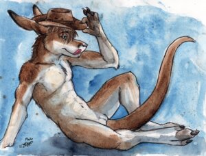 Rating: Explicit Score: 0 Tags: 3_toes 5_fingers animal_genitalia anthro arm_support artist_collaboration balls balls_above_penis barefoot biped black_claws blue_background blue_eyes brown_body brown_fur brown_hair claws clothing e621 feet fingers fluke full-length_portrait fur genitals hair hat headgear headwear holding_clothing holding_hat holding_headgear holding_headwear holding_object kangaroo kenket licking licking_lips licking_own_lips long_ears looking_aside looking_at_viewer macropod male mammal marsupial mixed_media mostly_nude painting_(artwork) pen_(artwork) penis pink_tongue portrait reclining self_lick short_hair side_view simple_background sitting solo spread_legs spreading tail tail_between_legs thick_tail toes tongue tongue_out traditional_media_(artwork) traditional_painting_(artwork) traditional_watercolor_(artwork) watercolor_(artwork) white_body white_fur User: bunchy7s