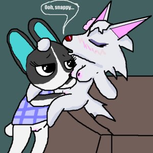 Rating: Explicit Score: 0 Tags: animal_crossing anthro artist_request black_eyes blue_shirt blush bottomless breasts canine checked_shirt closed_eyes dotty_(animal_crossing) ears english_text female female_only fingering fur furry lagomorph medium_breasts multiple_females nintendo nipple_suck nipples nude pussy rabbit rule34 sex shirt speech_bubble straight_hair tail text uncensored white_fur whitney_(animal_crossing) wolf yuri User: bunchy7s