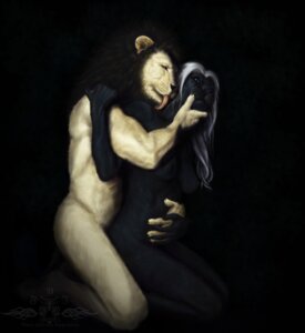 Rating: Questionable Score: 0 Tags: anthro black_background black_body black_fur breasts duo e621 felid female fur hair hi_res intimate jaguar leopard licking lion male mammal melanistic pantherine personal_grooming romantic romantic_couple simple_background social_grooming tongue tongue_out white_hair ykoriana User: bunchy7s
