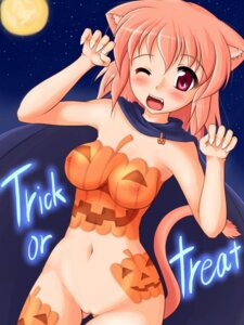 Rating: Explicit Score: 0 Tags: animal_ears blush bodypaint breasts female halloween nipples open_mouth pointy_chin pumpkin_boobs pussy red_eyes rule34 solo tail User: bunchy7s