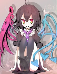 Rating: Explicit Score: 0 Tags: 1girls 2d asymmetrical_wings black_hair black_legwear black_thighhighs blush cum cum_on_body cum_on_lower_body dress feet female female_only heterochromia nue_houjuu orange_eyes rule34 short_hair solo thighhighs touhou usotsukiya wings User: bunchy7s