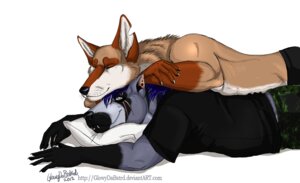 Rating: Safe Score: 0 Tags: american_pit_bull_terrier anthro best_place_to_sleep_on canid canine canis content_smile coyote domestic_dog duo e621 female gee_(glowingraver) gloves_(marking) glowingraver glowy_(glowingraver) hailstorm hunting_dog lying male male/female mammal markings pillow pit_bull romantic romantic_couple smile terrier text url User: bunchy7s