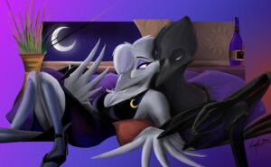 Rating: Safe Score: 0 Tags: absurd_res anthro avian beak bed bird corrvo corvid corvus_(genus) crow duo e621 feathered_wings feathers female furniture hi_res male night oscine passerine paws raven wings User: bunchy7s