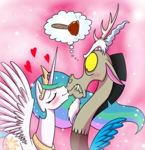 Rating: Questionable Score: 0 Tags: antlers blush brown_body brown_fur chimera crown cutie_mark digital_media_(artwork) discord_(mlp) draconequus duo e621 equid equine eyes_closed feathered_wings feathers female feral friendship_is_magic fur hair hasbro headgear heart_symbol horn jewelry kiss_on_lips kissing male mammal mickeymonster multicolored_hair my_little_pony mythological_creature mythological_equine mythology necklace plunger princess_celestia_(mlp) red_eyes sparkles tools white_body white_feathers winged_unicorn wings User: bunchy7s