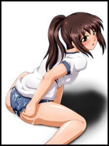 Rating: Explicit Score: 0 Tags: ass_hanging_out ass_hanging_out_of_shorts beige_skin blush booty_shorts breasts brown_eyes brown_hair clothes clothing color cum female female_only gym_uniform hair hentohki human kyon kyonko looking_back open_eyes ponytail rule34 rule_63 shirt short_shorts shorts sitting small_breasts solo suzumiya_haruhi_no_yuuutsu tied_hair User: bunchy7s