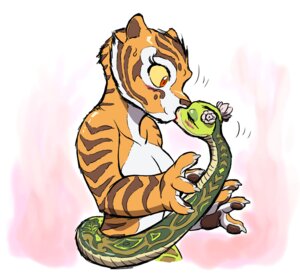 Rating: Questionable Score: 0 Tags: 4_fingers anthro anthro_on_feral bestiality blush breasts dreamworks duo e621 eyes_closed felid female female/female female_on_anthro female_on_feral feral fingers interspecies kiss_on_lips kissing kung_fu_panda lipstick makeup mammal master_tigress master_viper nude pantherine red_lipstick reptile scalie small_breasts snake surprise_kiss tiger viper zenmigawa User: bunchy7s