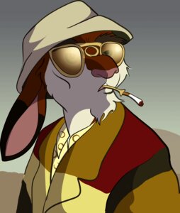 Rating: Safe Score: 0 Tags: anthro bat_country cheap_thrills cigarette cigarette_holder clothing e621 eyewear fear_and_loathing_in_las_vegas hat headgear headwear jeordie_maaltajik lagomorph leporid male mammal parody rabbit raoul_duke skurvy smoking solo sunglasses User: bunchy7s