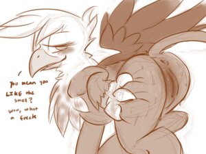 Rating: Explicit Score: 0 Tags: 4:3 anus avian beak blush butt dovne e621 english_text feathered_wings feathers female feral friendship_is_magic genitals gilda_(mlp) gryphon hasbro hi_res monochrome my_little_pony mythological_avian mythological_creature mythology presenting presenting_hindquarters presenting_vulva solo tail text vulva wings User: bunchy7s