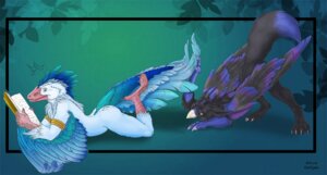 Rating: Safe Score: 0 Tags: 2012 anthro archaeopteryx ass_up avian black_body black_feathers blue_body blue_feathers book dinosaur duo e621 feathered_dinosaur feathered_scalie feathered_wings feathers female gryphon lying mythological_avian mythological_creature mythology nude on_front prehistoric_species raised_tail reading redraptor16 reptile saurischian scalie surprised tail theropod white_body white_feathers wings User: bunchy7s