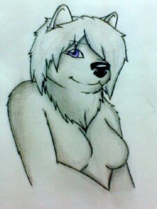 Rating: Questionable Score: 0 Tags: 2010 3:4 alpha_and_omega anthro anthrofied archived_source arctic_wolf breasts canid canine canis e621 female fur ikitokagari lilly_(alpha_and_omega) mammal purple_eyes solo traditional_media_(artwork) white_body white_fur wolf User: bunchy7s