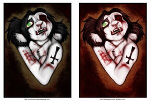 Rating: Questionable Score: 0 Tags: alternative_fashion anthro biped black_hair black_lips blood bodily_fluids brown_background bust_portrait cross d: digital_media_(artwork) digital_painting_(artwork) e621 emo facial_piercing female fur glamfur green_eyes green_tongue hair inverted_cross labret_piercing lemur lip_piercing lips mammal missing_eye open_mouth painting_(artwork) piercing portrait primate scratch simple_background solo source_request strepsirrhine tattoo text tongue url white_body white_fur wounded zeriara zeriara_(character) User: bunchy7s
