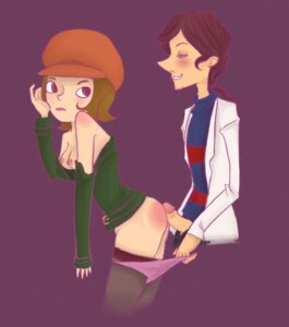 Rating: Explicit Score: 0 Tags: alfendi_layton ass assjob blush breasts buttjob female layton_brothers:_mystery_room leggings level-5 lucy_baker male newsboy_cap penis penis_on_ass professor_layton purple_panties rule34 sex User: bunchy7s