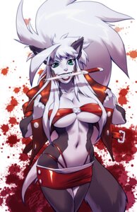 Rating: Questionable Score: 0 Tags: 2011 anthro armor biped blood bodily_fluids breasts canid canine cleavage clothed clothing dagger e621 fangs female femme_fatale knife knife_in_mouth looking_at_viewer mammal melee_weapon object_in_mouth robaato signature skimpy solo tail teeth unconvincing_armor warrior weapon year User: bunchy7s