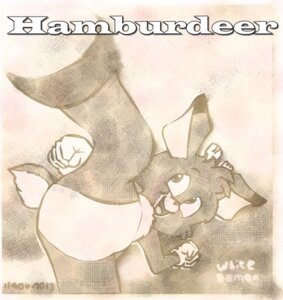 Rating: Questionable Score: 0 Tags: 2013 ambiguous_gender anthro antlers butt clothing deer e621 gloves hamburdeer handwear hooves horn kick mammal solo white_demon_(artist) young young_ambiguous young_anthro User: bunchy7s