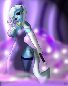 Rating: Questionable Score: 0 Tags: absurd_res anthro anthrofied armwear bedroom_eyes biped breasts cleavage clothed clothing collinscorpio cutie_mark dress e621 elbow_gloves equid equine female friendship_is_magic fur gloves grey_hair hair half-closed_eyes hand_on_breast handwear hasbro hi_res hooves horn legwear long_hair looking_at_viewer mammal my_little_pony mythological_creature mythological_equine mythology narrowed_eyes open_mouth pose purple_eyes seductive smile solo standing stockings trixie_(mlp) unicorn wand User: bunchy7s