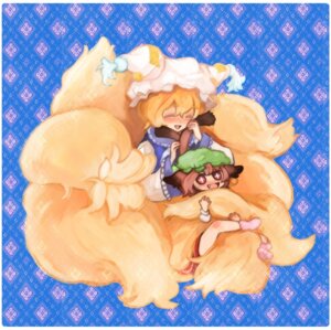 Rating: Safe Score: 0 Tags: 2_tails animal_humanoid big_tail blonde_hair blush brown_hair canid canid_humanoid canine canine_humanoid cat_humanoid cat_tail chen_(touhou) clothing cross_pupils duo e621 felid felid_humanoid feline feline_humanoid female fluffy fluffy_tail fox fox_humanoid fox_tail hair hat headgear headwear hug humanoid mammal mammal_humanoid multi_tail pattern_background pupils ran_yakumo red_eyes ruto_(artist) short_hair simple_background symbol-shaped_pupils tail tail_hug touhou unusual_pupils User: bunchy7s