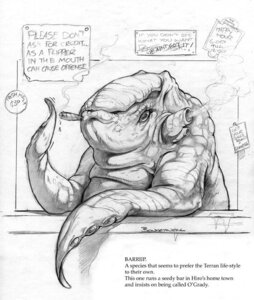 Rating: Safe Score: 0 Tags: alien ambiguous_gender cigar dave_bonneywell e621 english_text graphite_(artwork) greyscale monochrome monster overweight overweight_ambiguous smoking solo tentacles text traditional_media_(artwork) User: bunchy7s