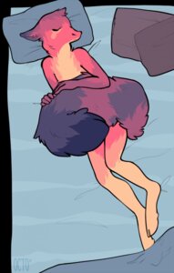 Rating: Safe Score: 0 Tags: ambiguous_gender anthro bed black_body black_fur e621 ears_back eyes_closed fur furniture hi_res octonnibal orange_body orange_fur pillow pivoted_ears red_body red_fur sleeping solo unknown_species yip User: bunchy7s