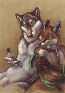 Rating: Explicit Score: 0 Tags: 2009 animal_genitalia anthro bdsm blotch bondage bound canid canine canis collar duo e621 fox fully_sheathed genitals green_eyes hi_res leash male male/male mammal offering_leash red_fox scratches_volume_3 sheath smile submissive submissive_male traditional_media_(artwork) true_fox walkies wolf User: bunchy7s