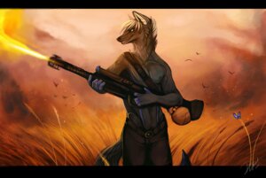 Rating: Safe Score: 0 Tags: anthro arthropod avian bird black_bars bottomwear butterfly canid canine canis clothing detailed detailed_background e621 fire flamethrower fur grey_body grey_fur holding_object holding_weapon insect lepidopteran letterbox male mammal nipples pants ranged_weapon shirtless signature simul smoke solo tail toony unavailable_at_source warm_colors weapon wheat wolf User: bunchy7s