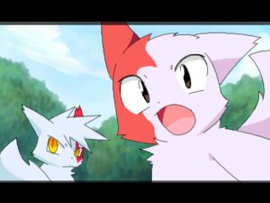 Rating: Safe Score: 0 Tags: 4:3 ambiguous_gender black_bars cloud detailed_background duo e621 feral forest fur generation_3_pokemon herpestid letterbox low_res mammal markings mongoose nature nintendo open_mouth outside plant pokemon pokemon_(species) red_markings shocked sky tail tokino toony tree white_body white_fur zangoose User: bunchy7s