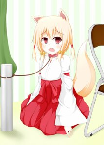 Rating: Safe Score: 0 Tags: animal_humanoid asian_clothing bell blonde_hair blush cat_humanoid chair clothing collar e621 east_asian_clothing fangs felid felid_humanoid feline feline_humanoid female flat_chested furniture hair hair_bell hi_res humanoid japanese_clothing kneeling leash mammal mammal_humanoid miko_outfit mikomiko_masimaro red_eyes solo tail teeth User: bunchy7s