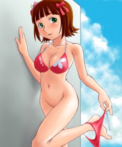 Rating: Explicit Score: 0 Tags: amami_haruka bikini bottomless bow breasts brown_hair female female_only green_eyes hairbow halter_top halterneck houman human idolmaster navel rule34 short_hair side-tie_bikini solo swimsuit undressing wet User: bunchy7s