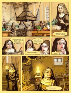 Rating: Safe Score: 0 Tags: 1997 clothed clothing comic convent_of_hell dialogue e621 english_text eurotica eyewear female fully_clothed glasses group hi_res human kitchen mammal noe_barreiro not_furry nun religious_clothing speech_bubble text traditional_media_(artwork) User: bunchy7s