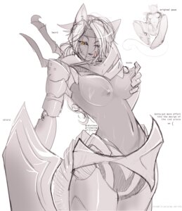Rating: Explicit Score: 0 Tags: anthro armor azza breast_fondling breast_play breasts clothed clothing digital_media_(artwork) e621 english_text felid female fondling hand_on_breast licking licking_lips licking_own_lips mammal nipples nude self_lick shield sketch solo text tongue tongue_out topless tsampikos unconvincing_armor User: bunchy7s