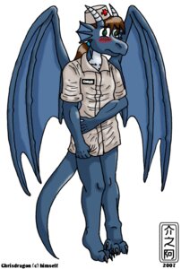 Rating: Questionable Score: 0 Tags: anthro cosplay dragon e621 embarrassed glaice male medical membrane_(anatomy) membranous_wings mythological_creature mythological_scalie mythology nurse quetzadrake scalie solo tail wings User: bunchy7s