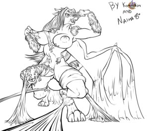Rating: Explicit Score: 0 Tags: bondage bound breasts collaboration dagger dragon female fog fog_dagger konnykon latex leather male member naima_cyara penis rubber rule34 symbiote weapon User: bunchy7s