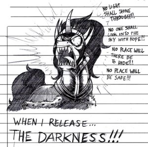 Rating: Safe Score: 0 Tags: angry bloodshot_eyes cape clothing dialogue e621 english_text equid equine feral friendship_is_magic hasbro horn king_sombra_(mlp) male mammal mickeymonster monochrome my_little_pony mythological_creature mythological_equine mythology open_mouth solo teeth text tongue traditional_media_(artwork) unicorn User: bunchy7s