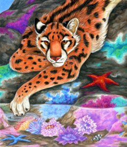 Rating: Safe Score: 0 Tags: ambient_coral ambient_fish ambient_sealife ambiguous_gender anthozoan anthro aquatic asterozoan cheetah clownfish cnidarian coral detailed detailed_background e621 echinoderm felid feline feral fish half-length_portrait king_cheetah ladyjekyll mammal pantherine pomacentrid portrait solo starfish tiger toony traditional_media_(artwork) tropical water User: bunchy7s