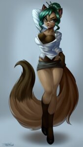 Rating: Questionable Score: 0 Tags: absurd_res anthro breasts brown_body brown_fur brown_nose clothed clothing digital_media_(artwork) domestic_cat e621 eyewear fatima felid feline felis female fluffy fluffy_tail fur glasses gradient_background green_eyes green_hair hair hi_res looking_at_viewer mammal open_mouth pollo-chan shaded simple_background skimpy smile solo tail tongue User: bunchy7s