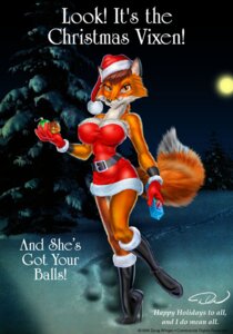 Rating: Questionable Score: 0 Tags: 1998 anthro boots canid canine christmas christmas_clothing christmas_headwear clothed clothing costume detailed_background doug_winger dress e621 english_text female footwear fox gloves handwear hat headgear headwear high_heeled_boots high_heels holidays humor looking_at_viewer mammal night ornament outside plant pun santa_costume santa_hat shoes skimpy solo tail text tree wood User: bunchy7s