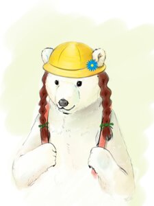 Rating: Safe Score: 0 Tags: 2012 3:4 5_fingers bear black_eyes braided_hair brown_hair claws clothed clothing crossdressing e621 feral fingers flower front_view fur furgonomics gjhgf grey_body grey_fur hair hat hat_only headgear headgear_only headwear headwear_only male mammal mostly_nude plant polar_bear shirokuma shirokuma_cafe simple_background smile solo ursine white_background white_body white_fur wig User: bunchy7s