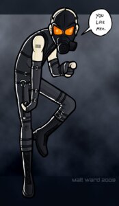 Rating: Safe Score: 0 Tags: 2009 bald barcode clothing e621 floating gas_mask human humor konami male mammal mask metal_gear not_furry psycho_mantis simple_background solo unknown_artist User: bunchy7s