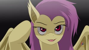 Rating: Safe Score: 0 Tags: 16:9 bat_pony e621 equid eyebrows eyelashes fangs female feral flutterbat_(mlp) fluttershy_(mlp) friendship_is_magic hair hasbro hi_res hybrid long_hair looking_at_viewer mammal membrane_(anatomy) membranous_wings my_little_pony nekokevin purple_hair raised_eyebrow solo teeth widescreen wings User: bunchy7s