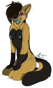Rating: Questionable Score: 0 Tags: ajshep anthro blue_nipples blue_tongue blush breasts e621 felid feline female hair mammal medium_breasts nipples purple_eyes serval simple_background solo tail tongue whiskers white_background yellow_sclera User: bunchy7s