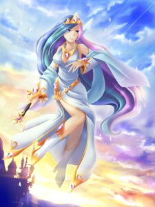 Rating: Safe Score: 0 Tags: 3:4 alternate_species belt boots castle clothing cloud crown dress e621 female footwear friendship_is_magic gem hasbro headgear human humanized jewelry mammal maxwindy melee_weapon my_little_pony necklace not_furry outside princess princess_celestia_(mlp) royalty shoes sky solo sword weapon User: bunchy7s