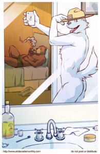 Rating: Questionable Score: 0 Tags: american_black_bear anthro artdecade bathroom bear bed bedroom black_bear border brown_body brown_fur brush butt canid canine canis clothed clothing digital_media_(artwork) do_not_distribute duo e621 english_text eyes_closed fur furniture hand_on_belly hat headboard headgear headwear inside looking_at_self looking_at_viewer lying male mammal mirror mirror_selfie muscular nude on_back on_bed open_mouth pillow pipe pose selfie sink smoke smokey_bear smoking smoking_pipe standing tail text text_on_clothing text_on_hat text_on_headgear text_on_headwear tongue toothbrush topless underwear united_states_forest_service url ursine white_body white_border white_fur wolf User: bunchy7s