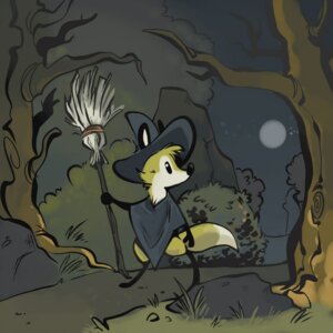 Rating: Safe Score: 0 Tags: 1:1 ambiguous_gender anthro broom canid canine cleaning_tool clothed clothing detailed_background e621 forest fox hat headgear headwear hi_res magic_user mammal mitti moon nature night outside plant red_fox solo trail tree true_fox witch User: bunchy7s