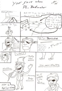Rating: Safe Score: 0 Tags: black_and_white comic demoman_(team_fortress_2) e621 english_text group hi_res human jerthar male mammal monochrome not_furry pen_(artwork) simple_background sniper_(team_fortress_2) team_fortress_2 text traditional_media_(artwork) valve valve_corporation white_background User: bunchy7s