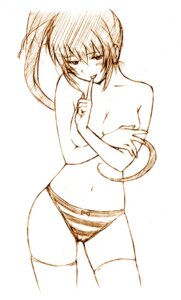 Rating: Questionable Score: 0 Tags: 1girls blush bow bow_panties breast_hold breasts comic_party covering covering_breasts female jas monochrome panties ponytail rule34 solo striped striped_panties takase_mizuki thighhighs tied_hair topless underwear underwear_only User: bunchy7s